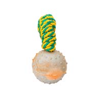 German Shepherd Rubber Ball on Nylon Rope with Hollow inside - 2 inches (5 cm)