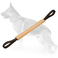 Hard Pocket Leather Bite Toy with Handles