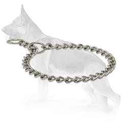 German Shepherd Choke Collar Made of Chrome Plated Steel