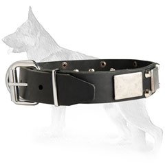 Leather German Shepherd Collar with Nickel Plated Buckle