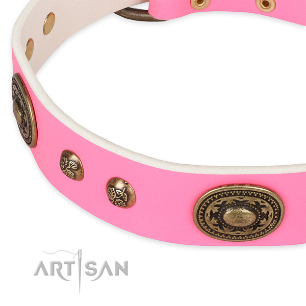 Designer full grain genuine leather collar for your beautiful canine