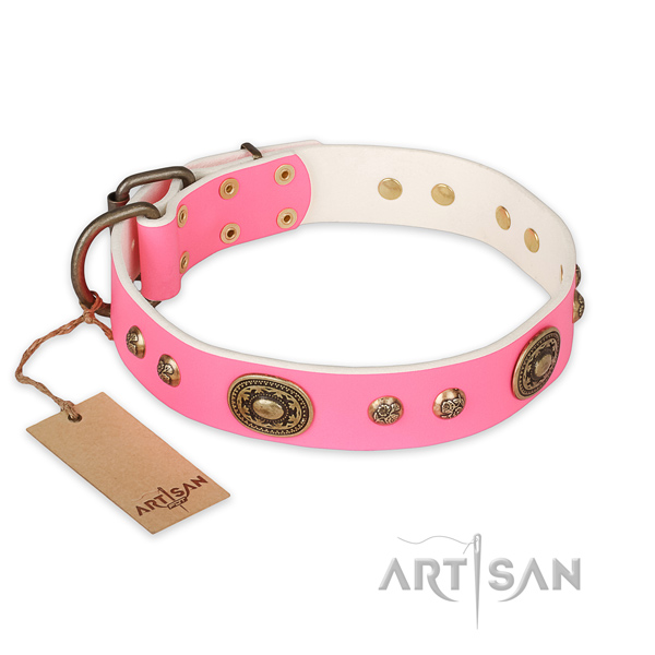Awesome genuine leather dog collar for easy wearing