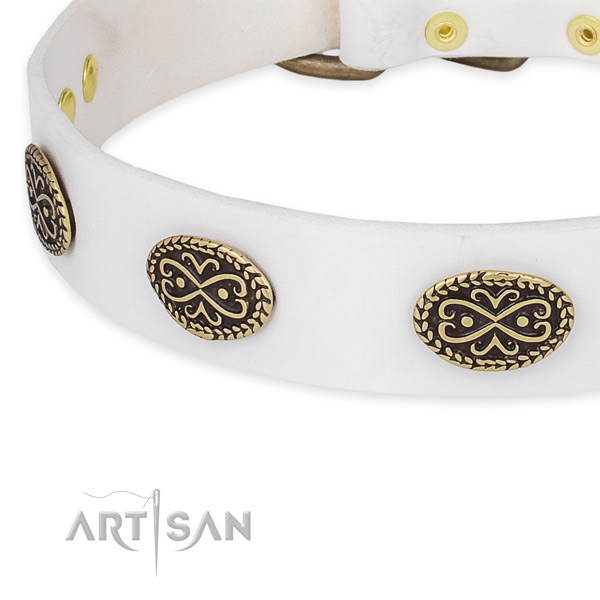 Exquisite full grain genuine leather collar for your lovely pet