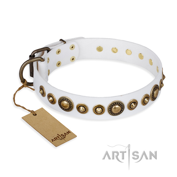 Top rate leather collar made for your canine
