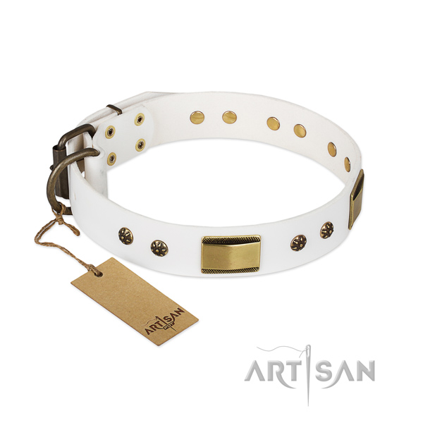 Exquisite full grain natural leather collar for your pet
