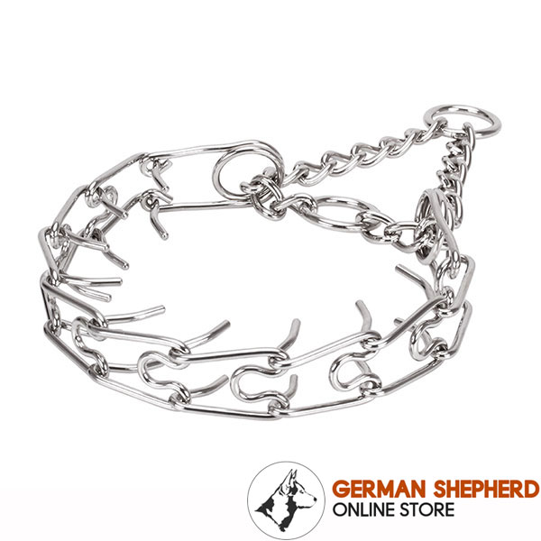 Reliable stainless steel dog pinch collar for large canines