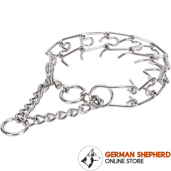 Durable stainless steel dog pinch collar with corrosion proof removable links
