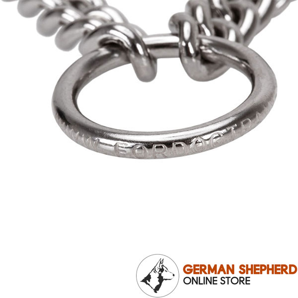 Corrosion resistant dog prong collar of stainless steel for large dogs