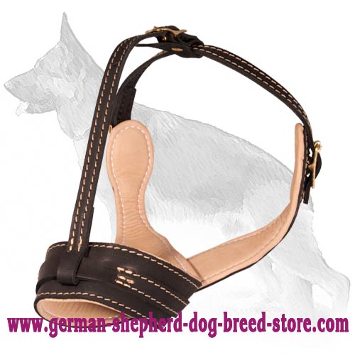 Royal Nappa Leather Dog Muzzle For German Shepherd