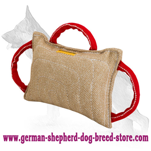 Jute German Shepherd Bite Pad with 3 Handles