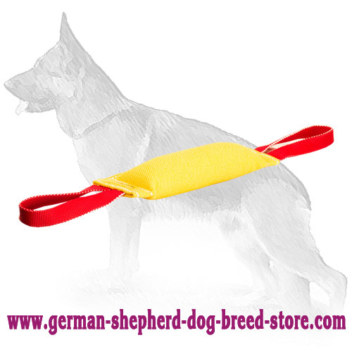 French Linen German Shepherd Bite Tag with Two Handles