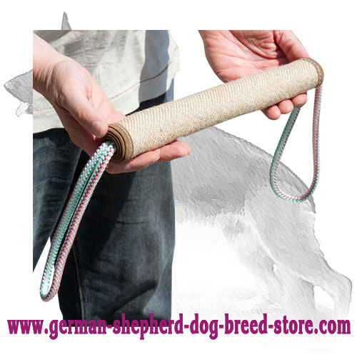 Rolled Jute German Shepherd Tug with 2 Rope Handles