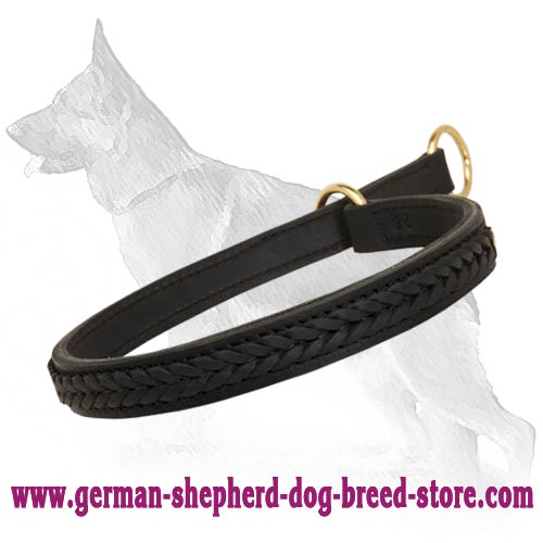 Exclusive Wide 2 Ply Leather Choke Dog Collar