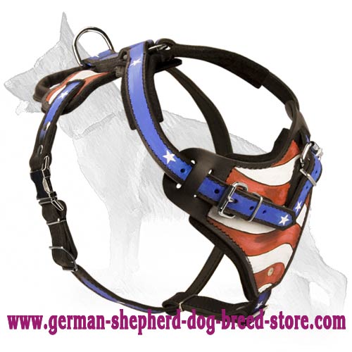 Practical German Shepherd Leather Dog Harness