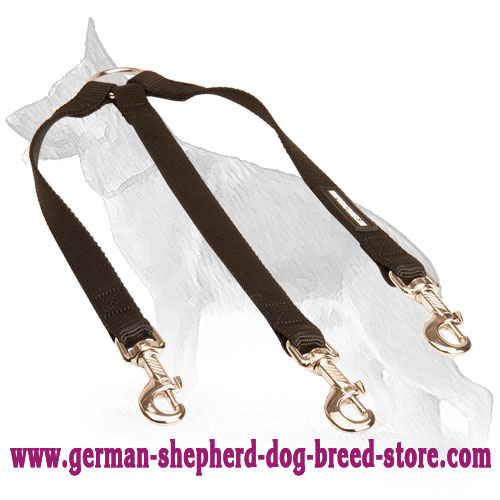 Nylon German Shepherd Coupler for Walking 3 Dogs