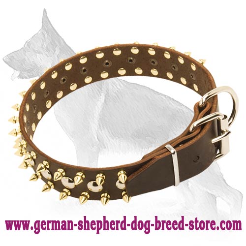 Spiked Studded Dog Collar For German Shepherd Dogs