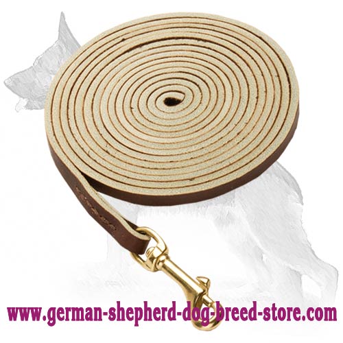 Long Leather German Shepherd Leash for Walking and Tracking - Click Image to Close