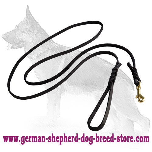 10 mm Braided Leather German Shepherd Leash