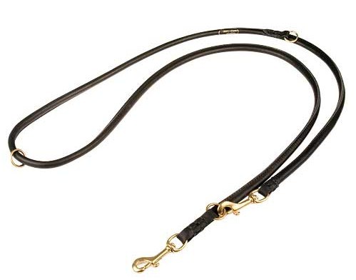 Multifunctional Round Leather German Shepherd Leash