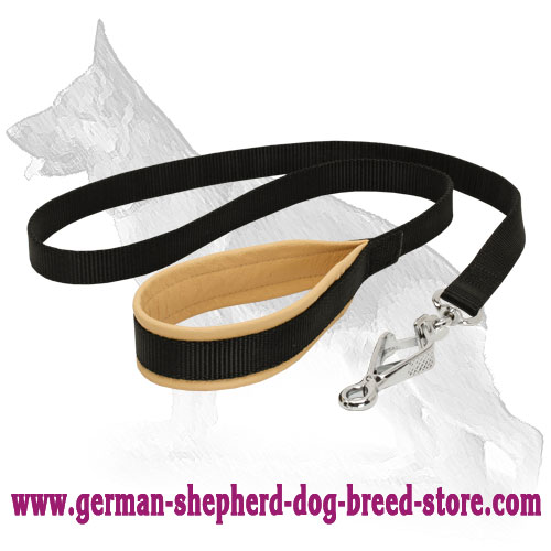 Nylon German Shepherd Leash with Nappa Padded Handle