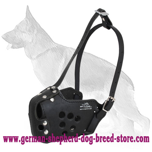 Military Leather German Shepherd Muzzle for Training