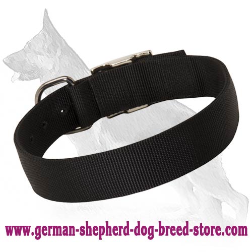 Nickel Plated Hardware Nylon Collar for German Shepherd
