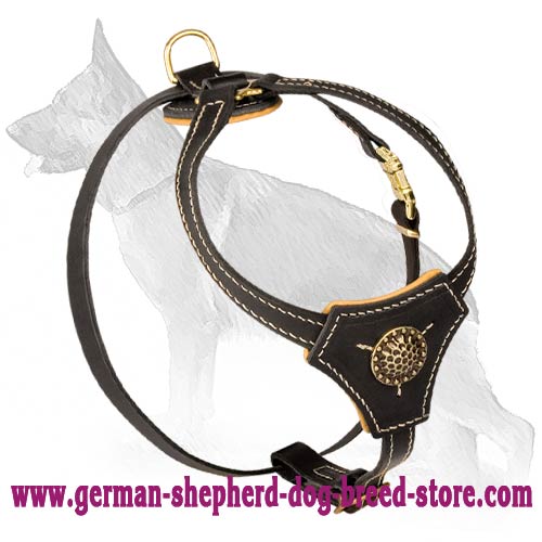 Small Leather Dog Harness For German Shepherd Puppies