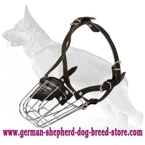 Free Breathing German Shepherd Wire Basket Muzzle