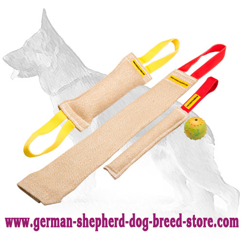 Jute Set of Tugs for Fun Training + Rubber Ball as a Gift