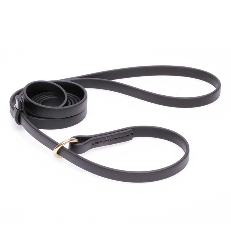 Black Biothane German Shepherd Leash and Collar Combo