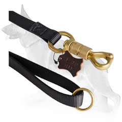 Brass Quick Release Snap Hook and Floating Ring of Nylon German Shepherd Leash