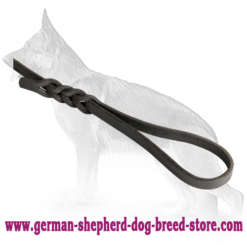 Convenient Handle on Leather German Shepherd Leash