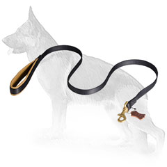 Nylon German Shepherd Leash with Leather Padded Handle