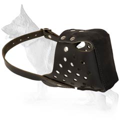 Easily Adjustable Leather Dog Muzzle