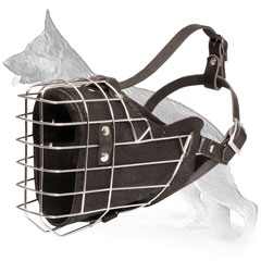 Fully Leather Padded Wire Basket German Shepherd Muzzle